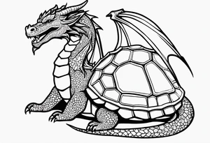 dragon with turtle shell tattoo idea