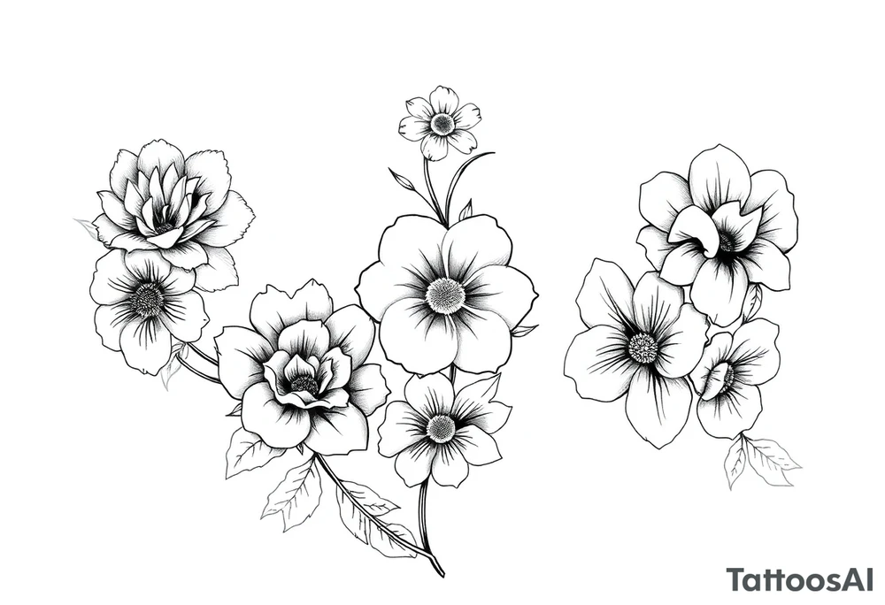 1, 2, and 4 
with flowers
for thigh for women tattoo idea