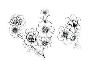 1, 2, and 4 
with flowers
for thigh for women tattoo idea
