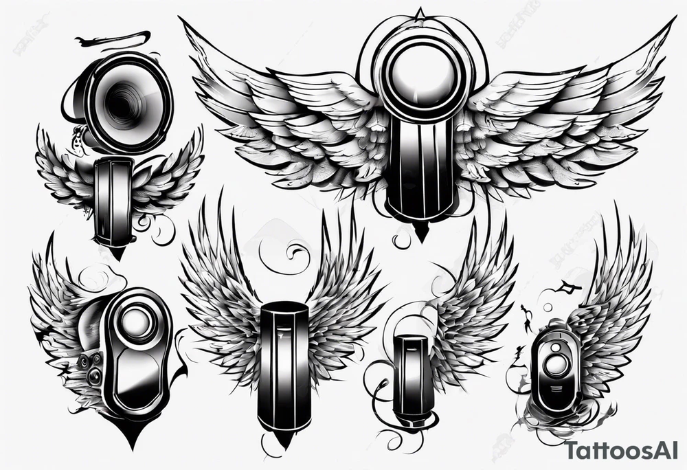 speaker wings tattoo idea