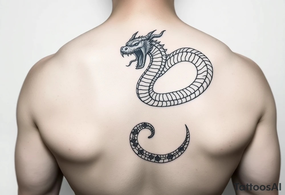 Mythical serpent tattoo idea
