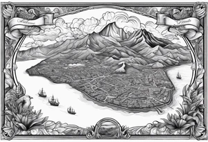 Eastern Caribbean island map tattoo idea