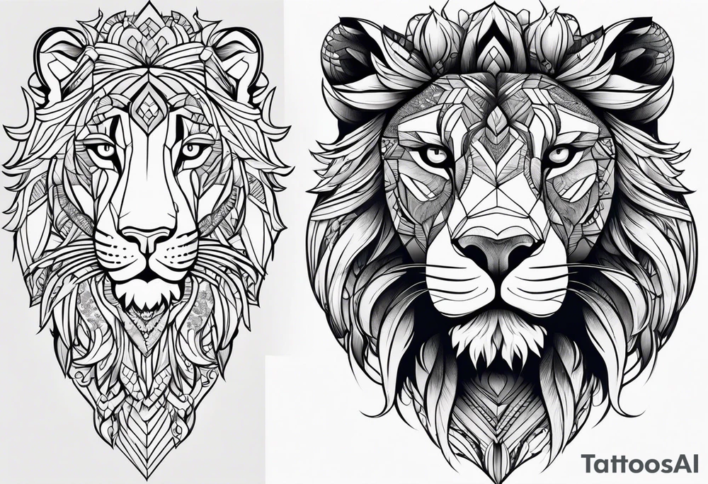 Um leão para fechar os braços tattoo idea