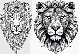 Um leão para fechar os braços tattoo idea