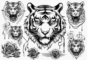 A tiger surrounded by electricity tattoo idea