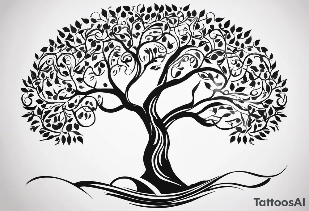 A tree of life and the last name “wakchhali” under it on my arm tattoo idea