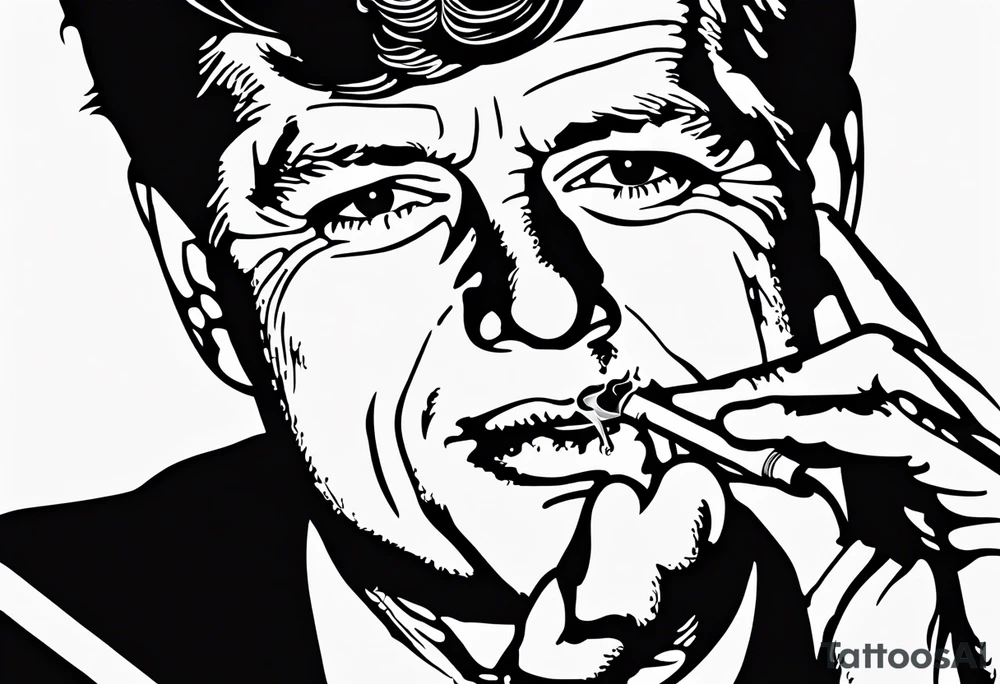 john f kennedy smoking cigarette tattoo idea