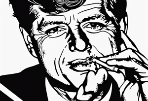 john f kennedy smoking cigarette tattoo idea