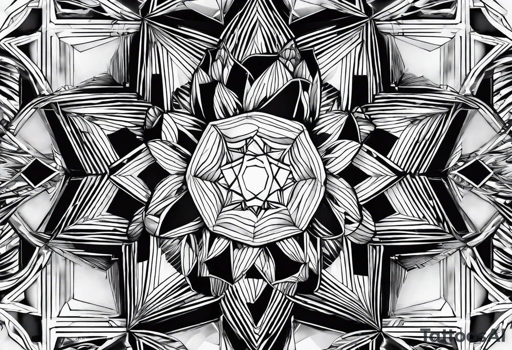 Expanding 6 sided 3D geometry tattoo idea