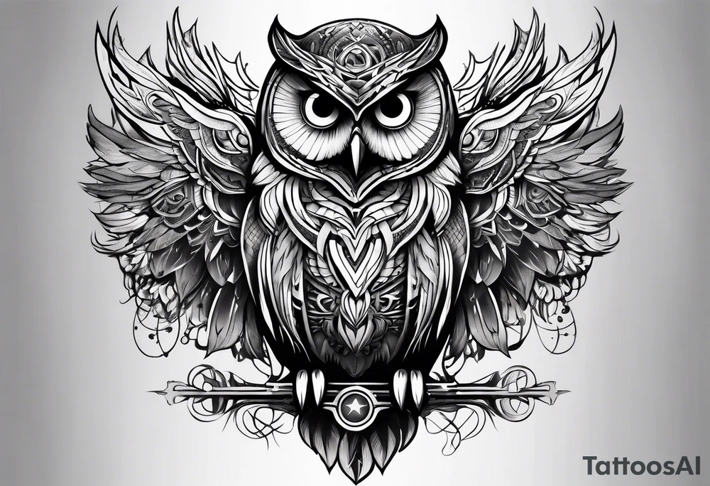 Majestic owl tattoo idea