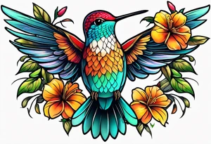hummingbird tattoo idea