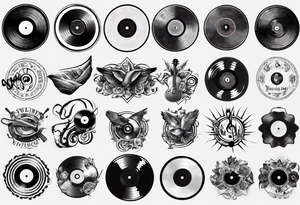 sound music vinyl tattoo idea