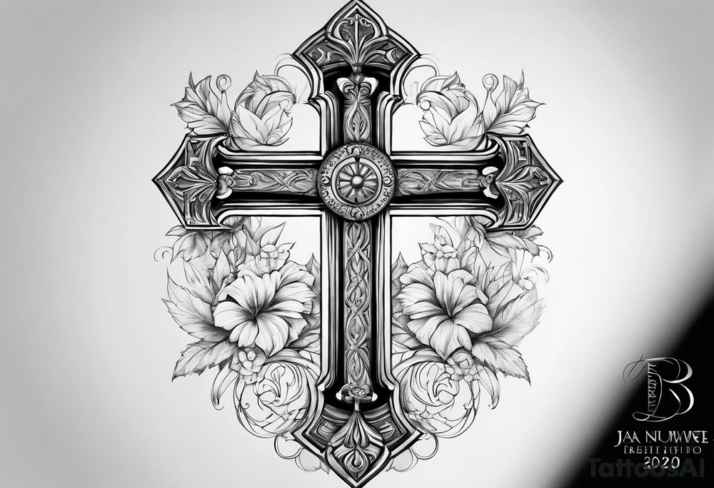 Just a Cross with Roman numeral Jan 18 2023 tattoo idea
