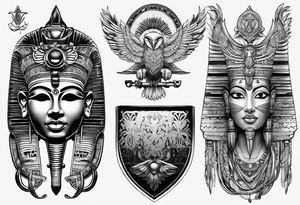 Écriture égyptienne avec un scarabée au milieu tattoo idea