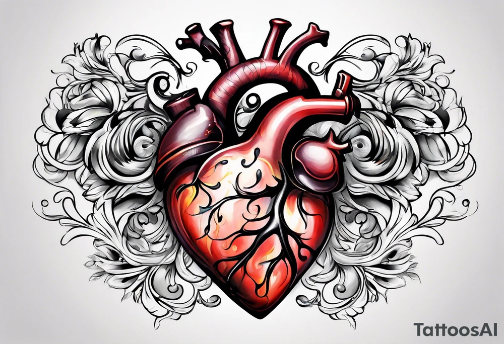 Heart with click in middle hands on 8 and 5 tattoo idea