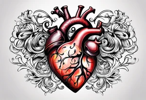 Heart with click in middle hands on 8 and 5 tattoo idea