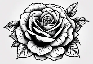 Black rose with strings tattoo idea