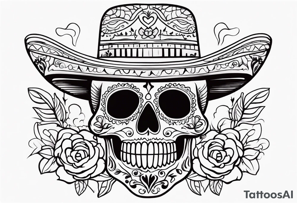 Mexico day of dead tattoo idea