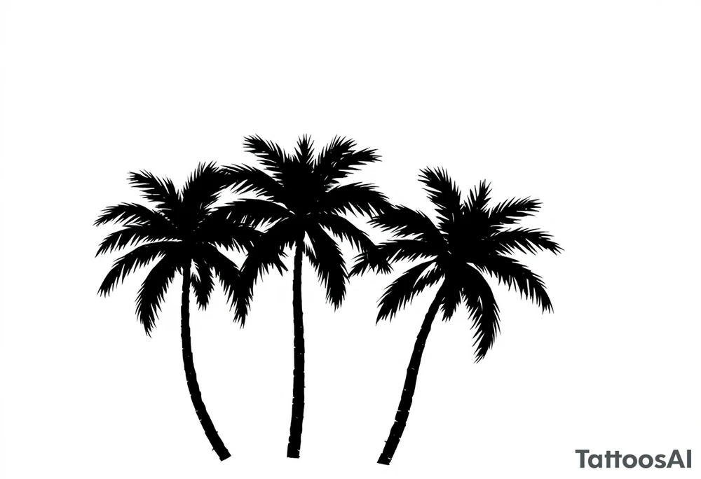 Palm trees, silhouette,  florida tattoo idea