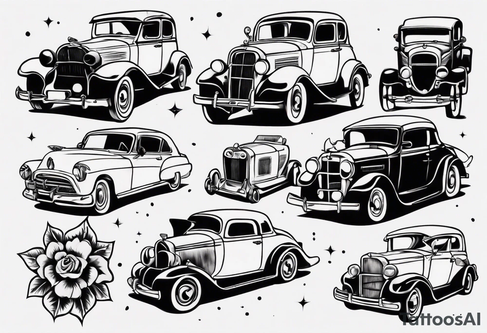 Old vintage car tattoo idea