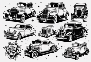 Old vintage car tattoo idea