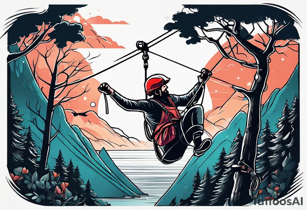 Zip line tattoo idea