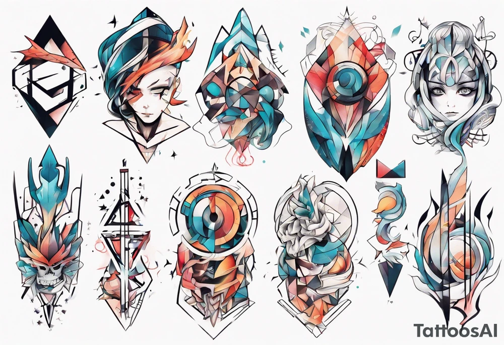 Abstract anime tattoo tattoo idea