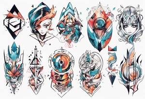 Abstract anime tattoo tattoo idea