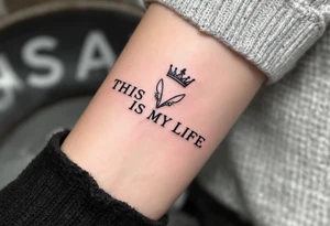 Barber pole crown scissors 
           THIS IS MY LIFE tattoo idea