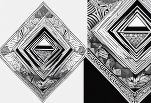 Geometric lace triangle tattoo idea