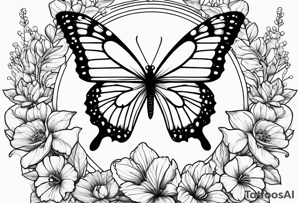 November, December, June birth flowers, butterfly, suicide awareness tattoo idea