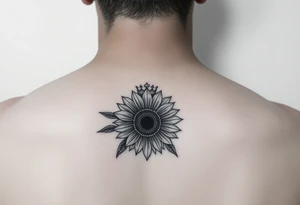 Capital Letter g lettering with a crown and sunflower tattoo idea