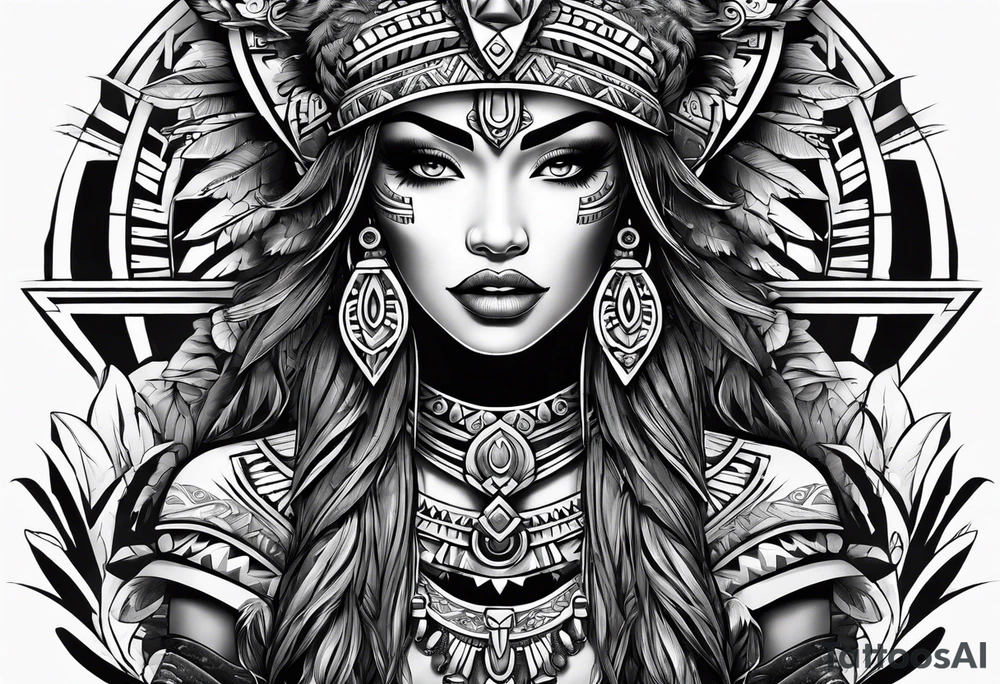 Warrior Aztec princess, tattoo idea