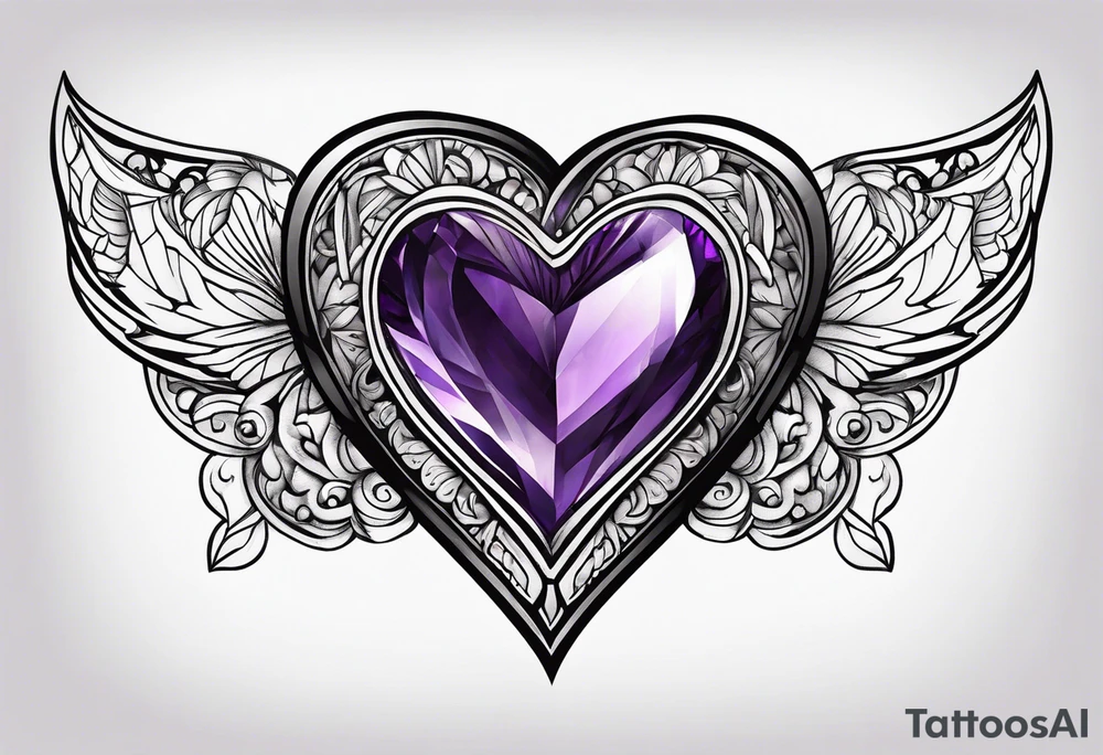 Amethyst heart tattoo idea