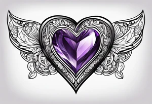 Amethyst heart tattoo idea