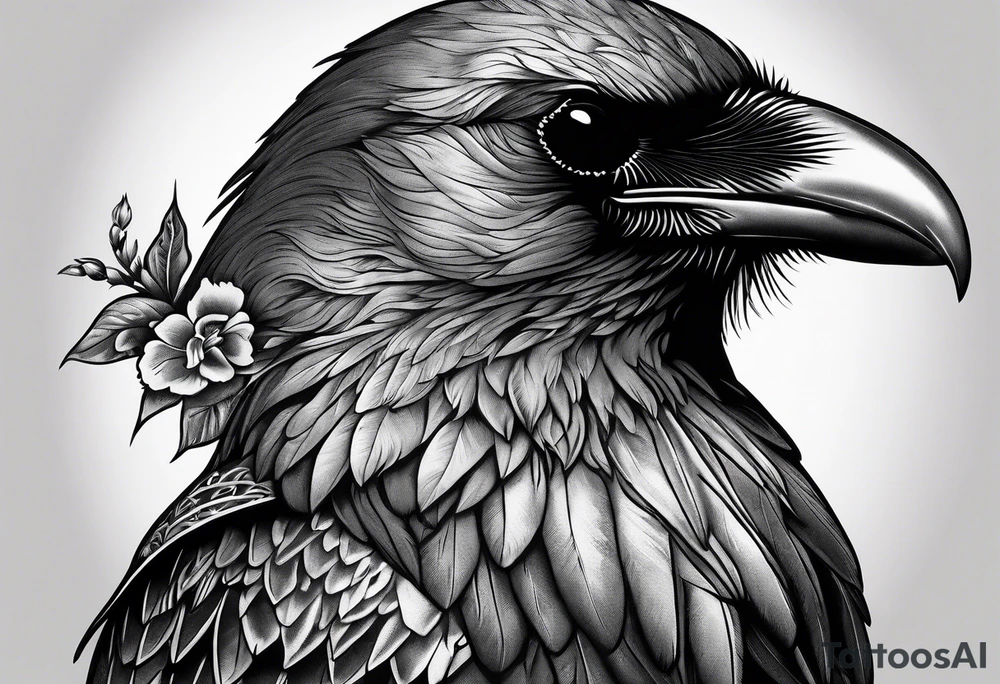 head of a crow tattoo idea