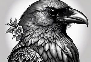 head of a crow tattoo idea