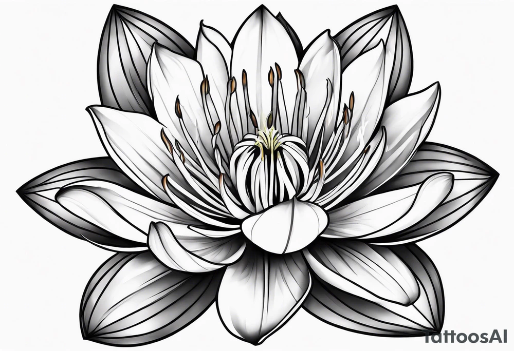 Geometric Fire Lily tattoo idea