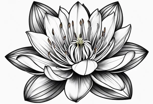 Geometric Fire Lily tattoo idea
