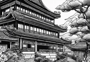 Chinese wall, realistic, art, fine line tattoo idea