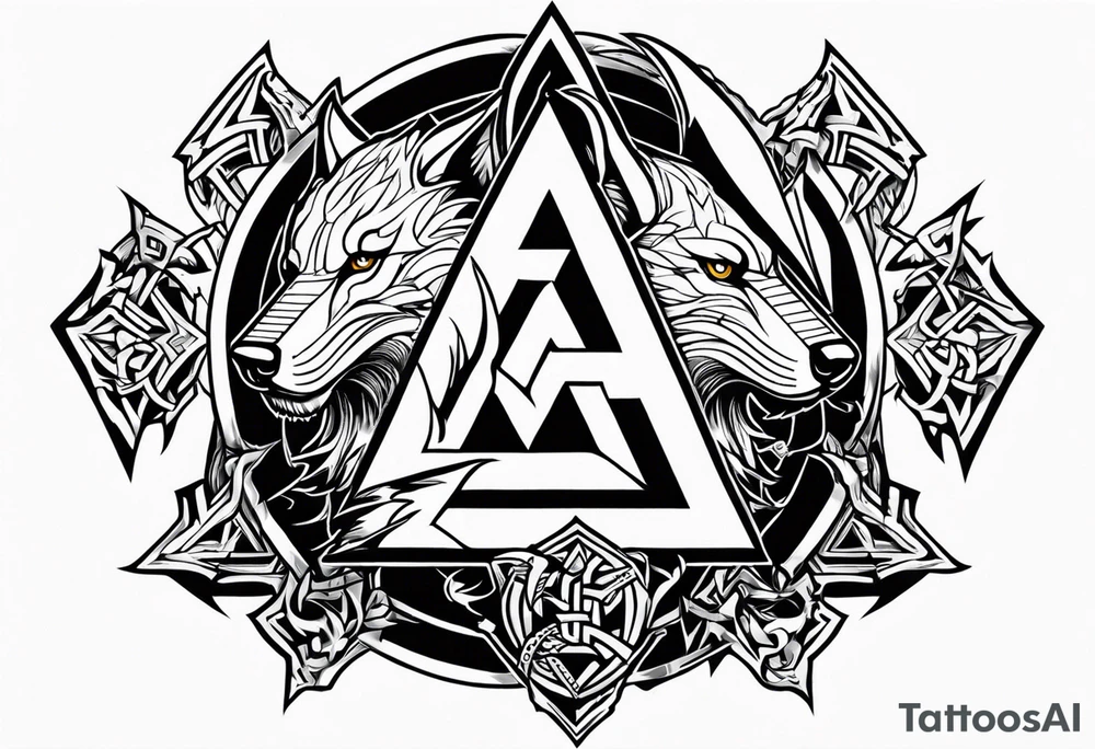 Sword shield dragon Valhalla valknut bear wolf tattoo idea