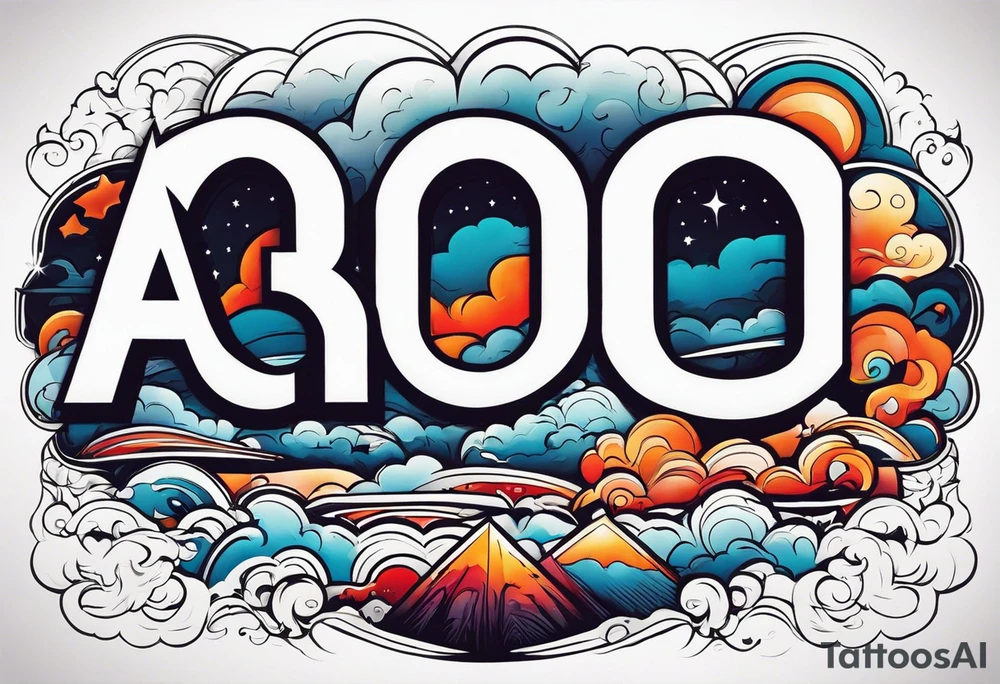 A.O. In big letters across the sky tattoo idea