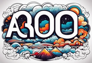 A.O. In big letters across the sky tattoo idea