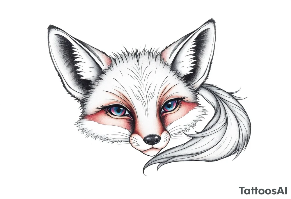 cute innocent fox tattoo idea