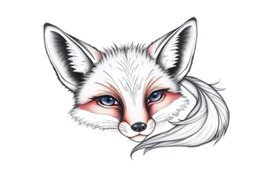cute innocent fox tattoo idea