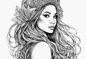 Mermaid dreadlocks tattoo idea