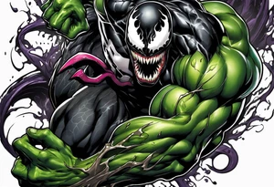 venom symbiote  merged with the hulk tattoo idea