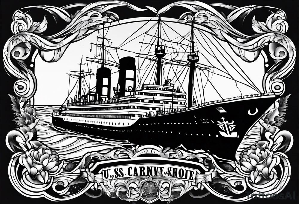 "64" and the words "USS Carney" tattoo idea