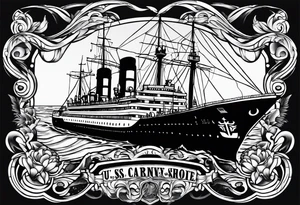 "64" and the words "USS Carney" tattoo idea