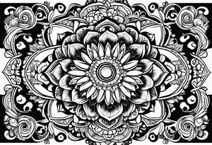 flower mandela hip piece tattoo idea
